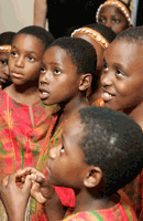 UN Photo/Mark Garten: African Children's Choir, to remember 25 years of AIDS