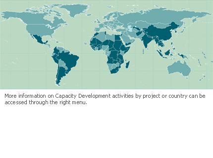 World map of capacity development projects
