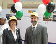 Ms. Elissar Sarrouh (UN Resident Coordinator and UNDP Resident Representative) and Mr. Gordon Johnson (Dep. Resident Representative) at the event. Abu Dhabi, United Arab Emirates