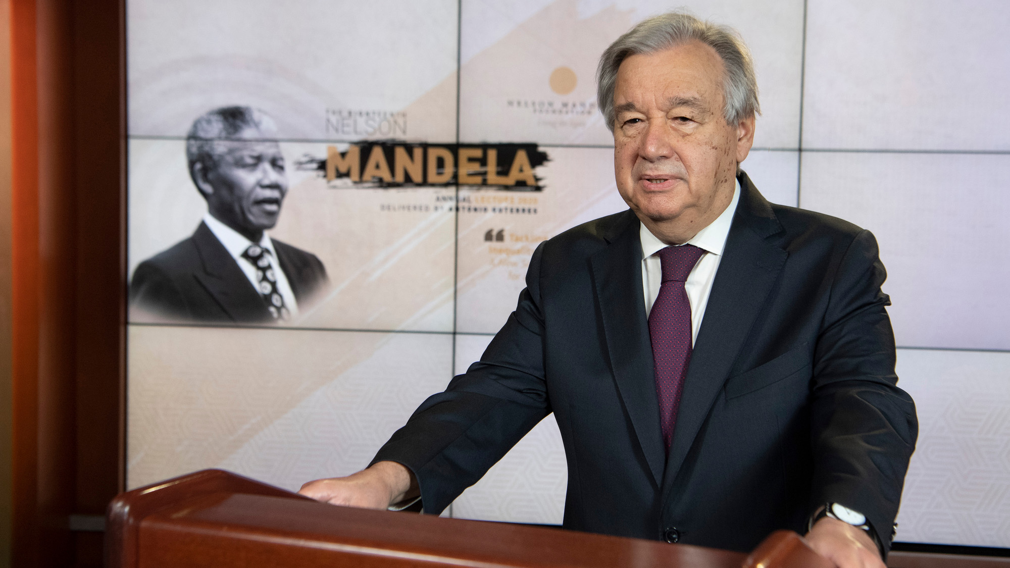 الأمين العام متحدثا في احتفالية يوم مانديلا لعام 2020