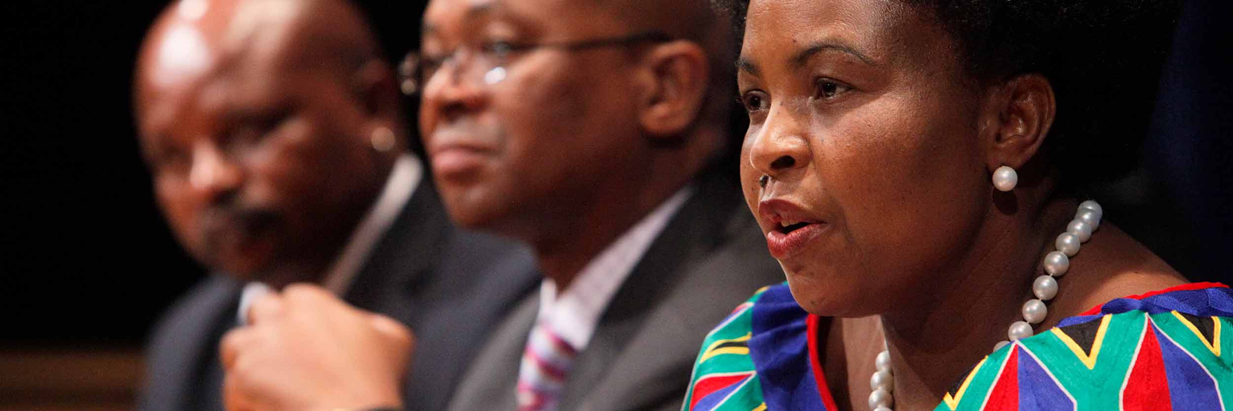 Maite Nkoana-Mashabane, South Africa's Minister for International Relations and Cooperation, addresses a joint press conference on the first International Nelson Mandela Day. © UN Photo/JC McIlwaine