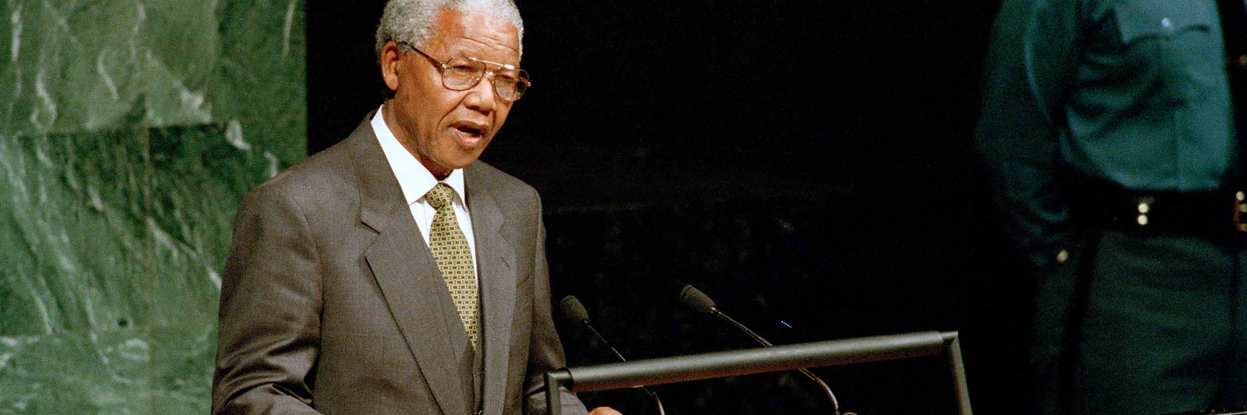 Nelson Mandela, President of South Africa, addresses the 49th session of the General Assembly.