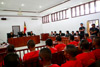 Judges in a Dili District courtroom hand down verdicts in the trial against 28 persons accused in the 2008 attack on Timor-Leste's two top politicians, President José Ramos-Horta and Prime Minister Kay Rala Xanana Gusmão. Photo by UNMIT/Martine Perret