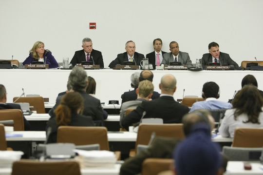 Edmund Mulet, the Special Representative of the SG in Haiti, called for a special meeting of Member States in October 2010 to address the crisis of rule of law in this Caribbean nation. The meeting was co-chaired by Assistant Secretary-General Atul Khare.  UN Photo/ Paulo Filgueiras