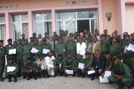 Graduation ceremony of a group of military magistrates in 2009 in the Democratic Republic of the Congo, where the Rule of Law Unit in MONUSCO works with the UN Development Programme to build capacity in the military justice system, 2009. UN Photo