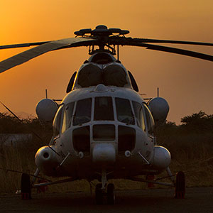 An Mi-8 helicopter of the United Nations Mission in South Sudan (UNMISS), in Juba