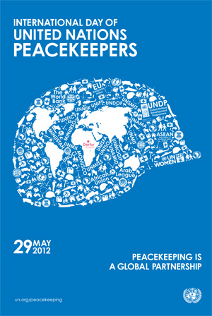 International Day of United Nations Peacekeeping Poster with Darfur location point