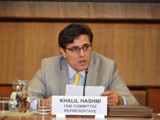 Mr Khalil Ur Rahman Hashmi from the Permanent Mission of Pakistan to the United Nations and member of the 1540 Committee, delivers a message from the Chair of the 1540 Committee at the International Arab Banking Summit 2013, Vienna, Austria, 28 June 2013.