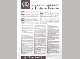 La Declaración Universal de 
	  Derechos Humanos en francés. 