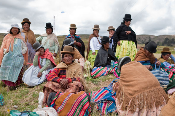 La mujeres indígenas de Cota Cota Baja en la provincia de La Paz en Bolivia
