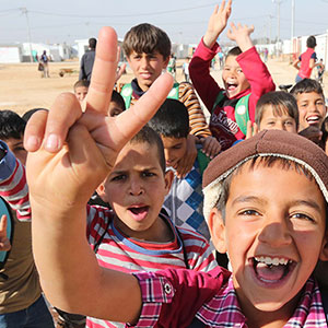 Niños del campamento de Zataari en Jordania.