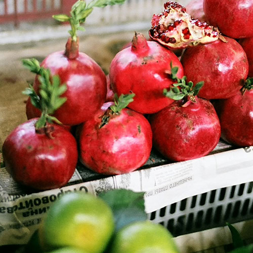 Puesto de frutas en Armenia. 