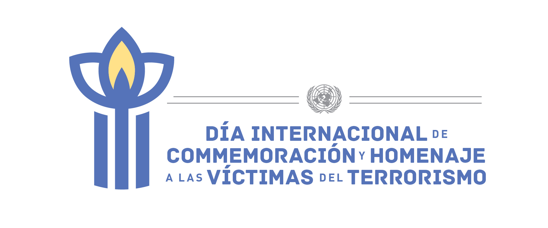 Logo oficial de la ONU del  Día Internacional de Conmemoración y Homenaje a las Víctimas del Terrorismo 