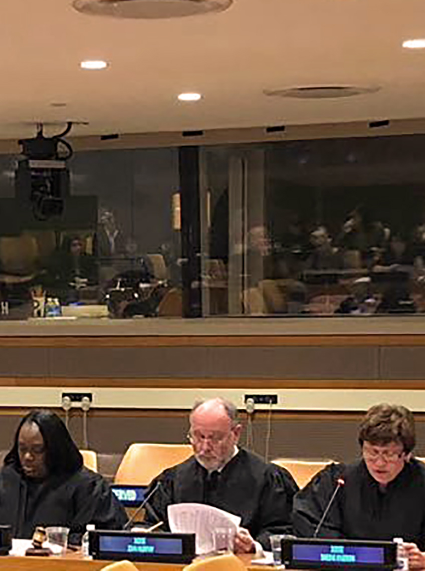 Photo of UN Appeals Tribunal judges in a conference room