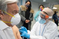 SG Antonio Guterres receiving the COVID-19 vaccine