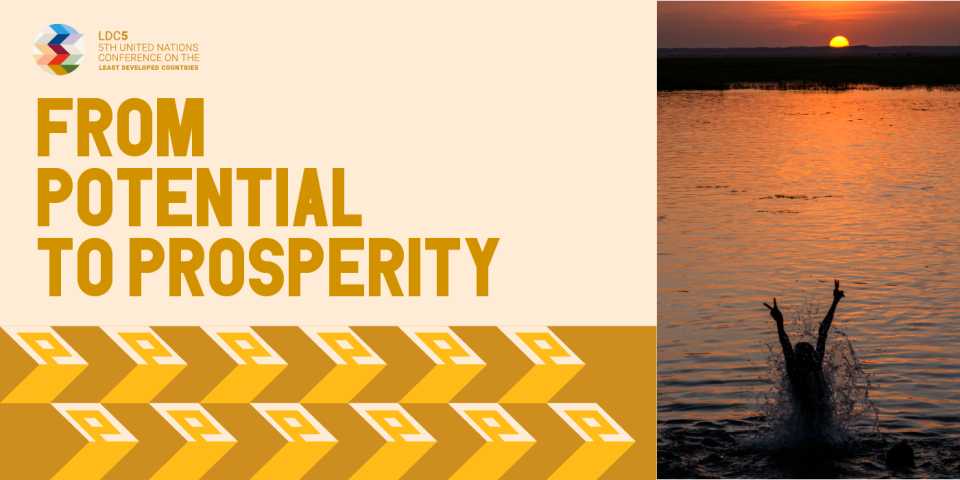 Banner for the conference with the slogan 'From potential to prosperity'