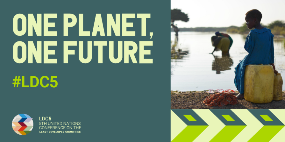 Banner for the conference with the slogan 'One Planet One Future'