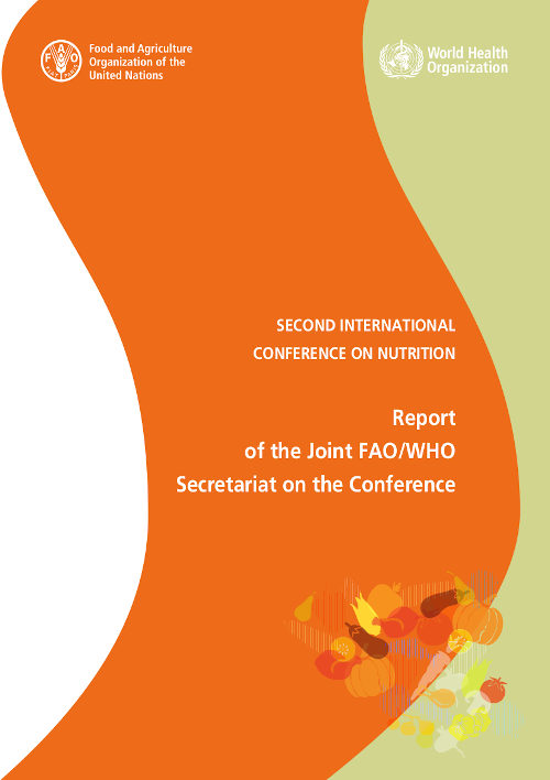 Front cover of the report of the Second International Conference on Nutrition.