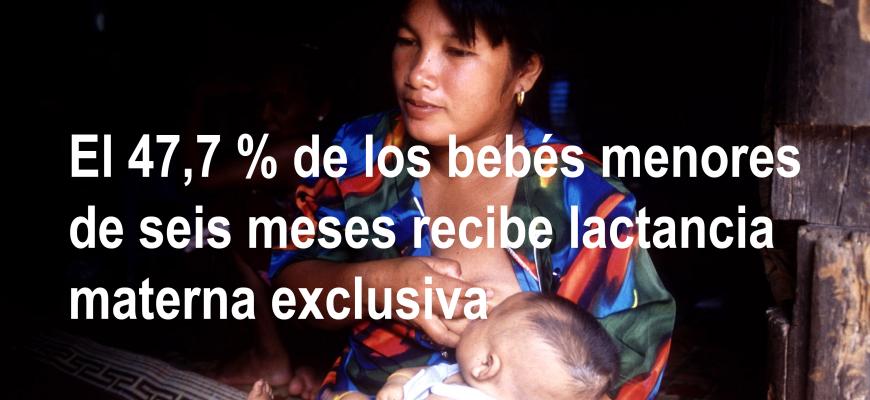 El 47,7 % de los bebés menores de seis meses recibe lactancia materna exclusiva