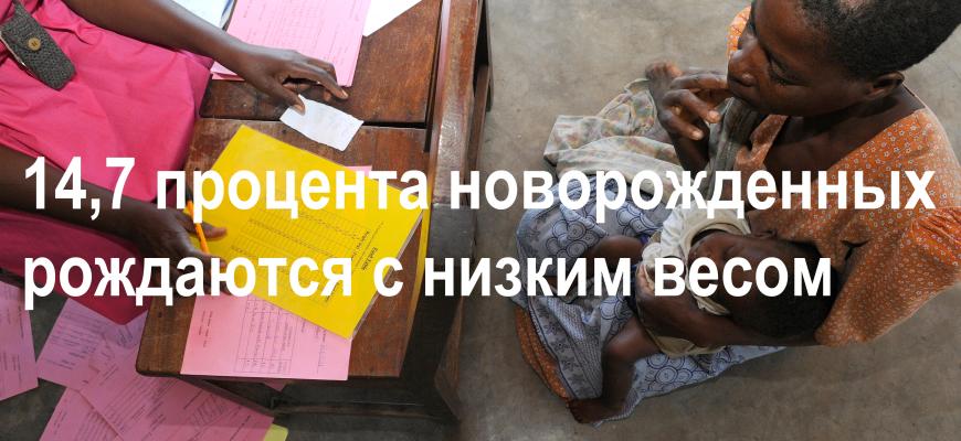 14,7 процента новорожденных рождаются с низким весом