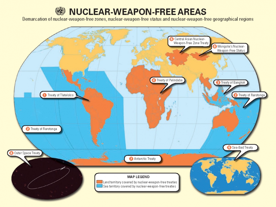 Visual demonstration of nuclear-weapon-free zones