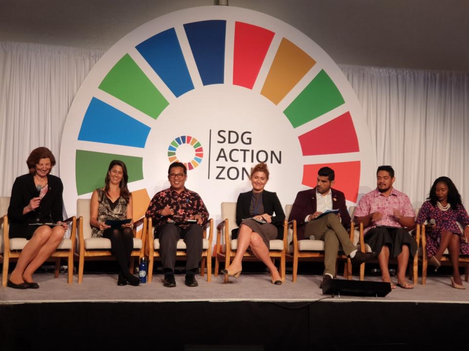 Photo: UNNF Alumni at the SDG Action Zone, United Nations Headquarters, 2019