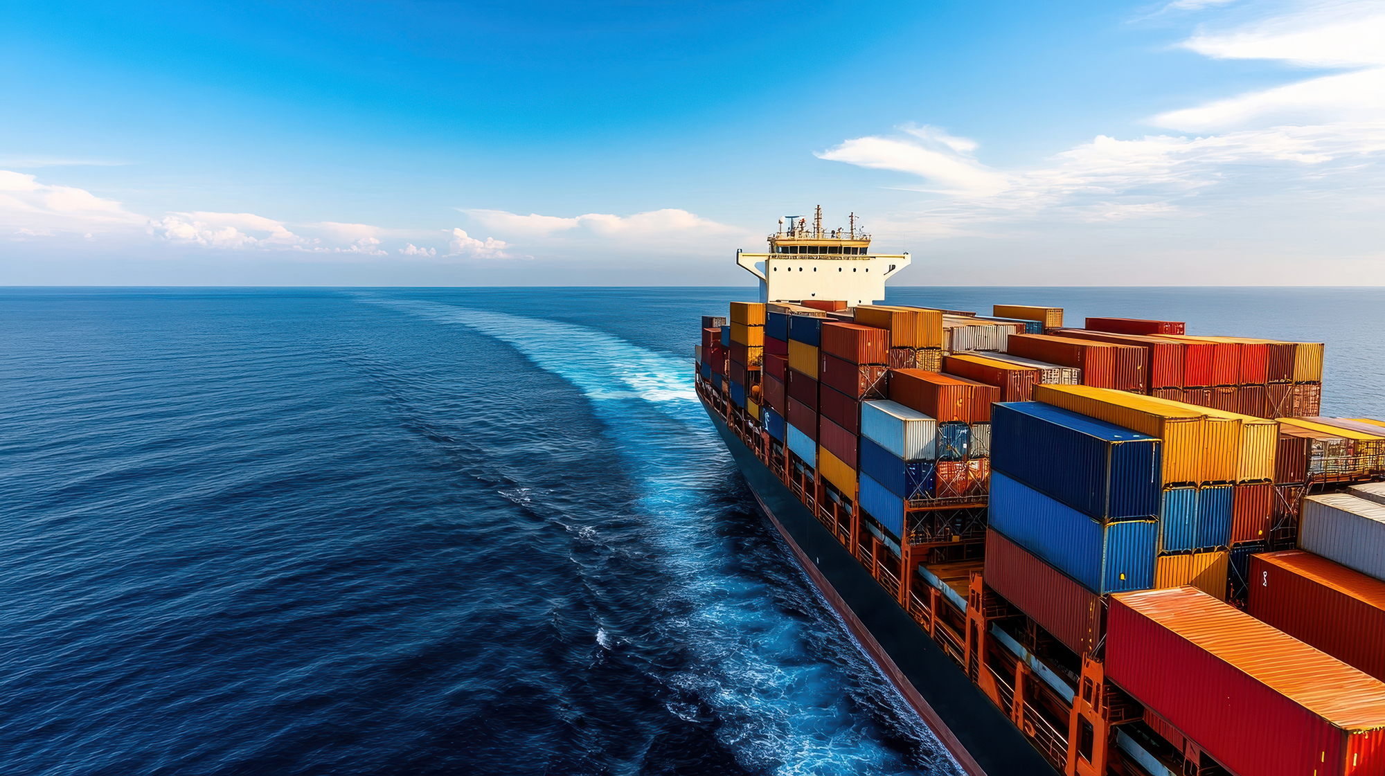 A massive container ship