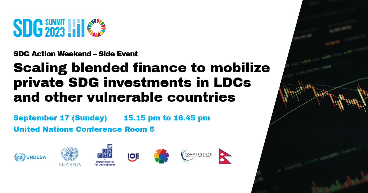 Scaling blended finance to mobilize private SDG investments in LDCs and other vulnerable countries