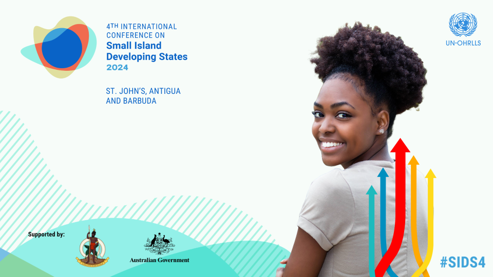 A girl smiling, arrows pointing up, and SIDS Conference logo