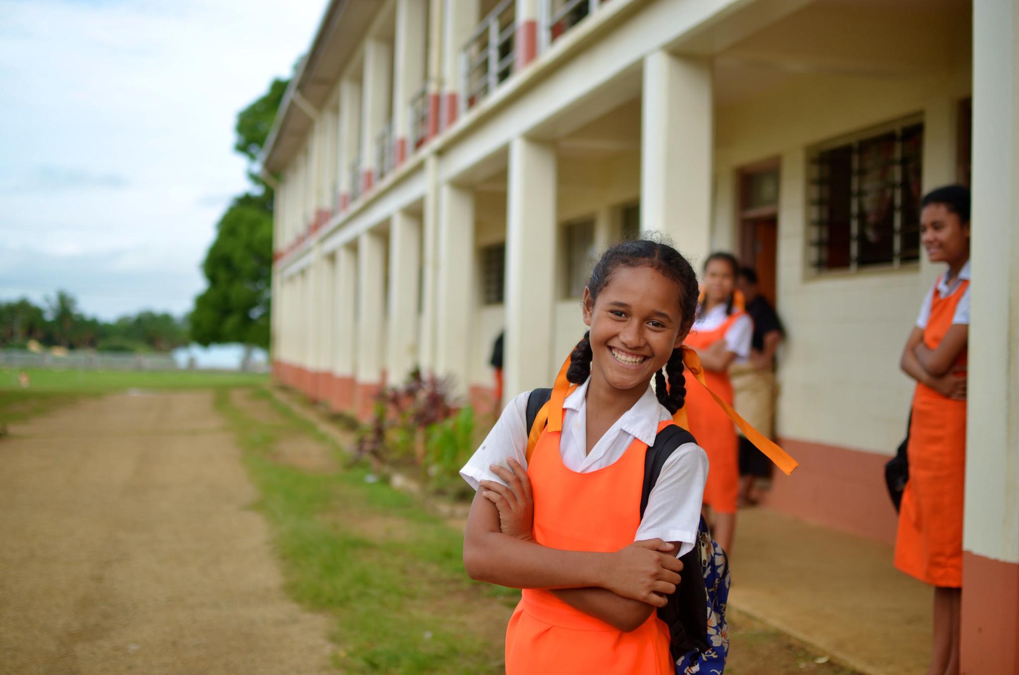 The picture of students in Tonga.