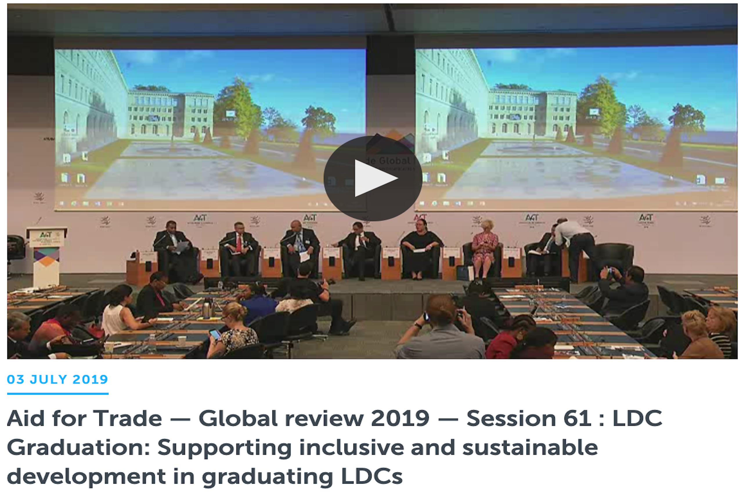 The Aid for Trade Global Review 2019: Session 61 focused on LDC graduation