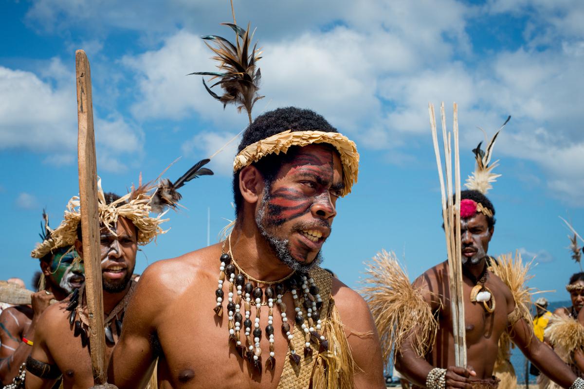 Picture of performers from Futuna island, Vanuatu.