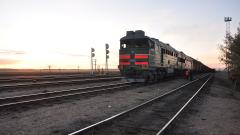 Railway train in Mongolia.