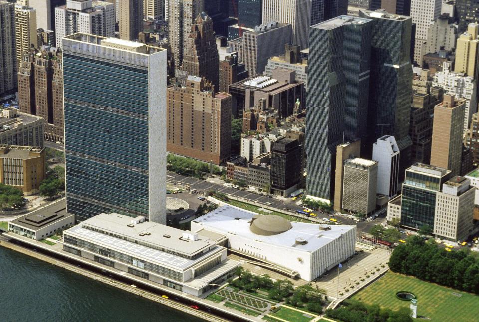 Aerial view of the UN Headquarters in New York by UN Photo