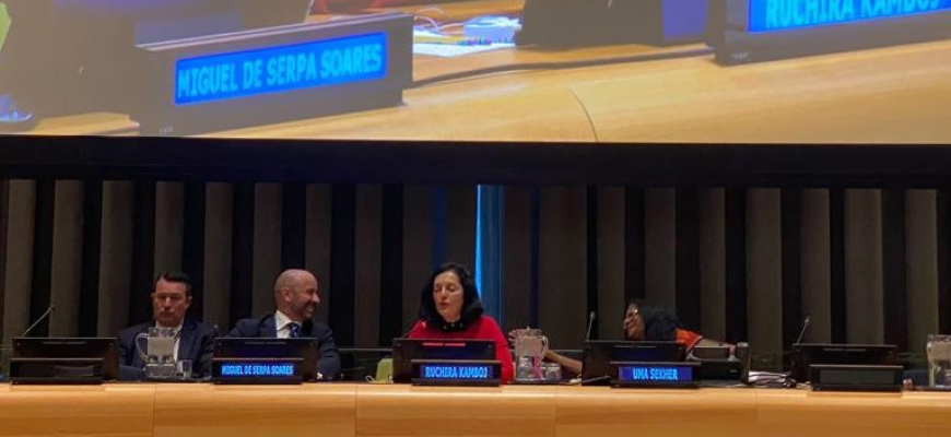 The Permanent Representative of India to the United Nations in New York, Madam Ambassador Ruchira Kamboj, opens the 33rd annual informal meeting of the Legal Advisers of the Ministries of Foreign Affairs of the UN Member States.