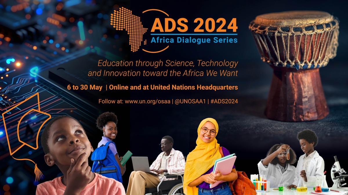Global flyer showing the theme of the 2024 Africa Dialogue Series, which is related to Education