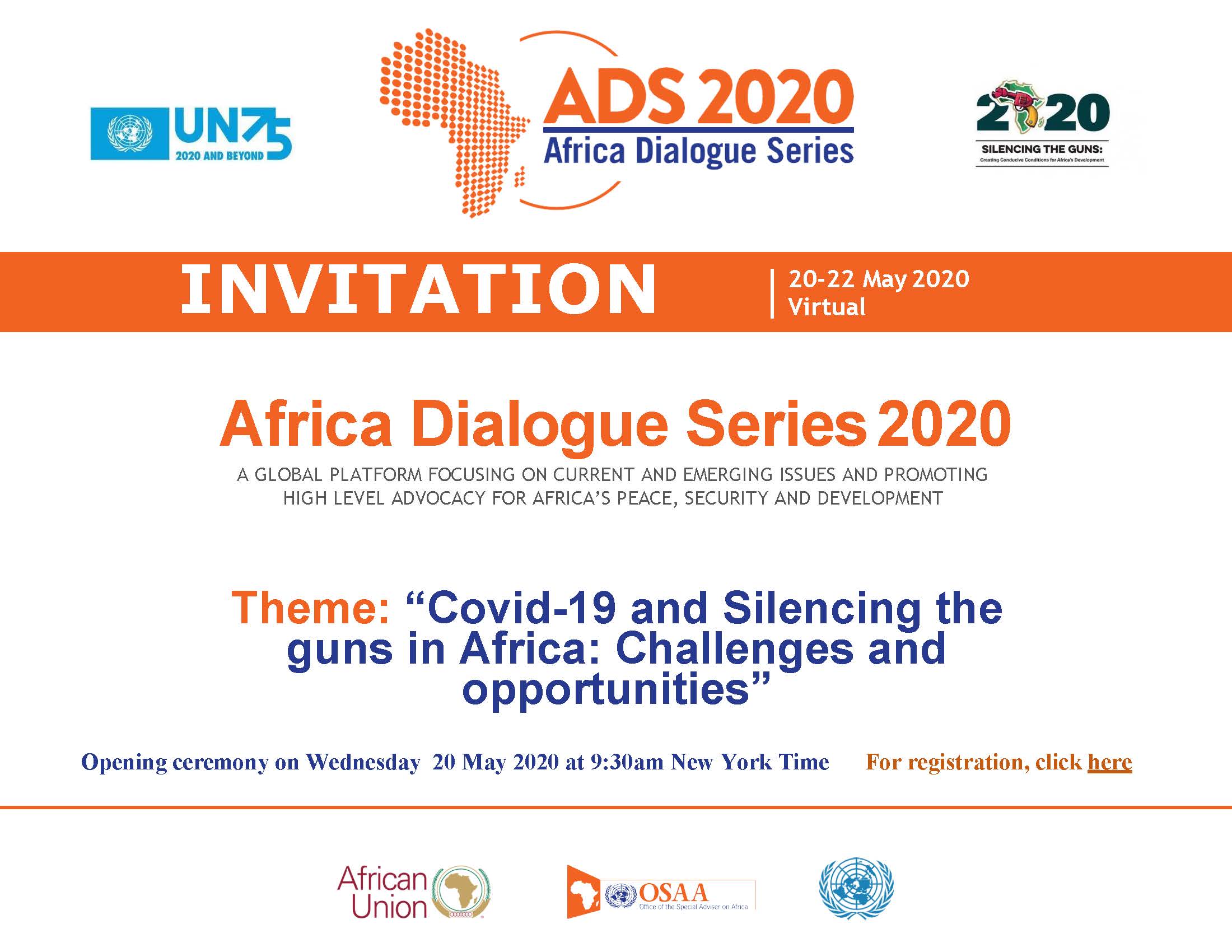An invitation banner for the ADS 2020
