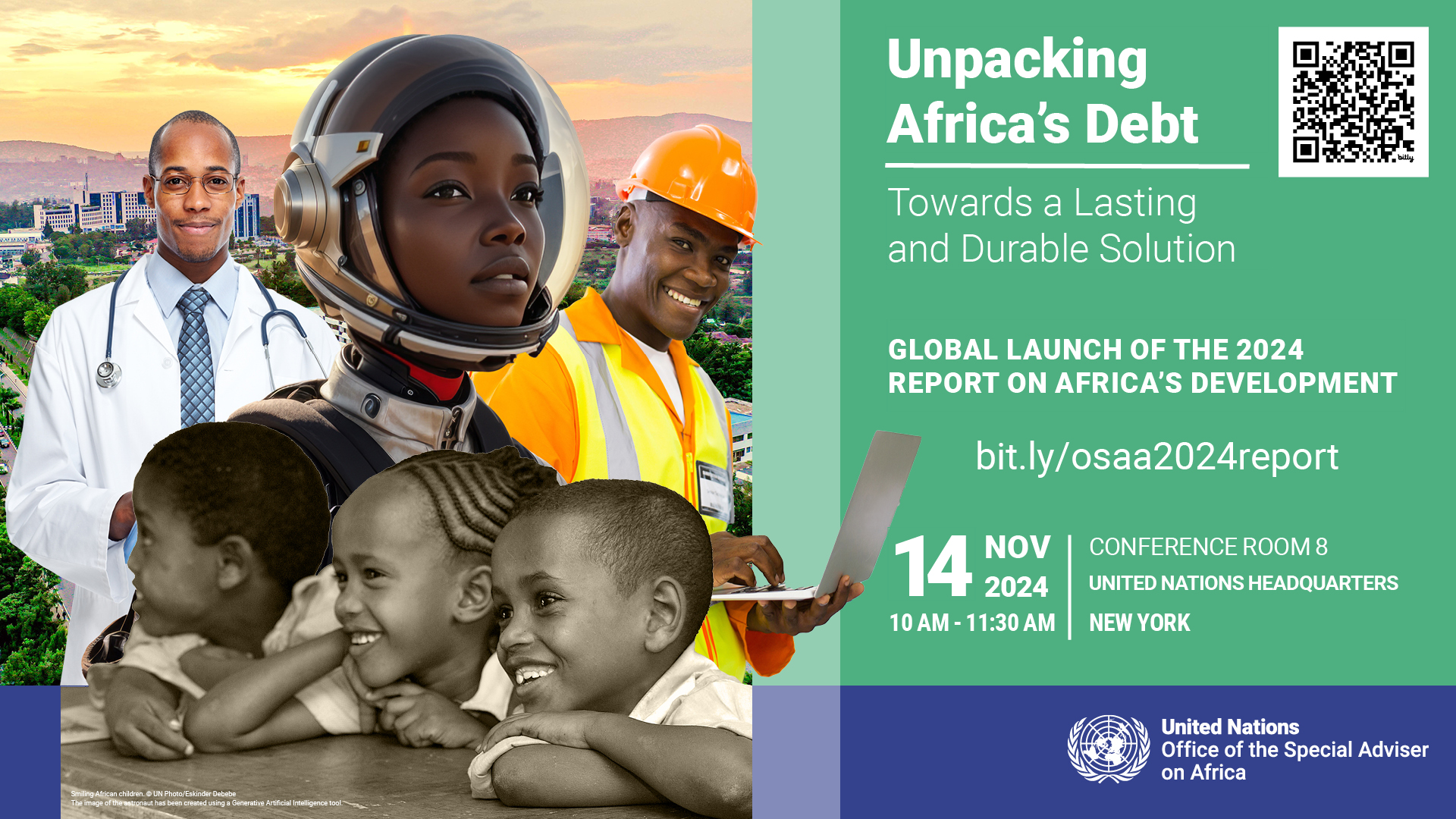 Promotional flyer for the report "Unpacking Africa’s Debt: Towards a Lasting and Durable Solution."