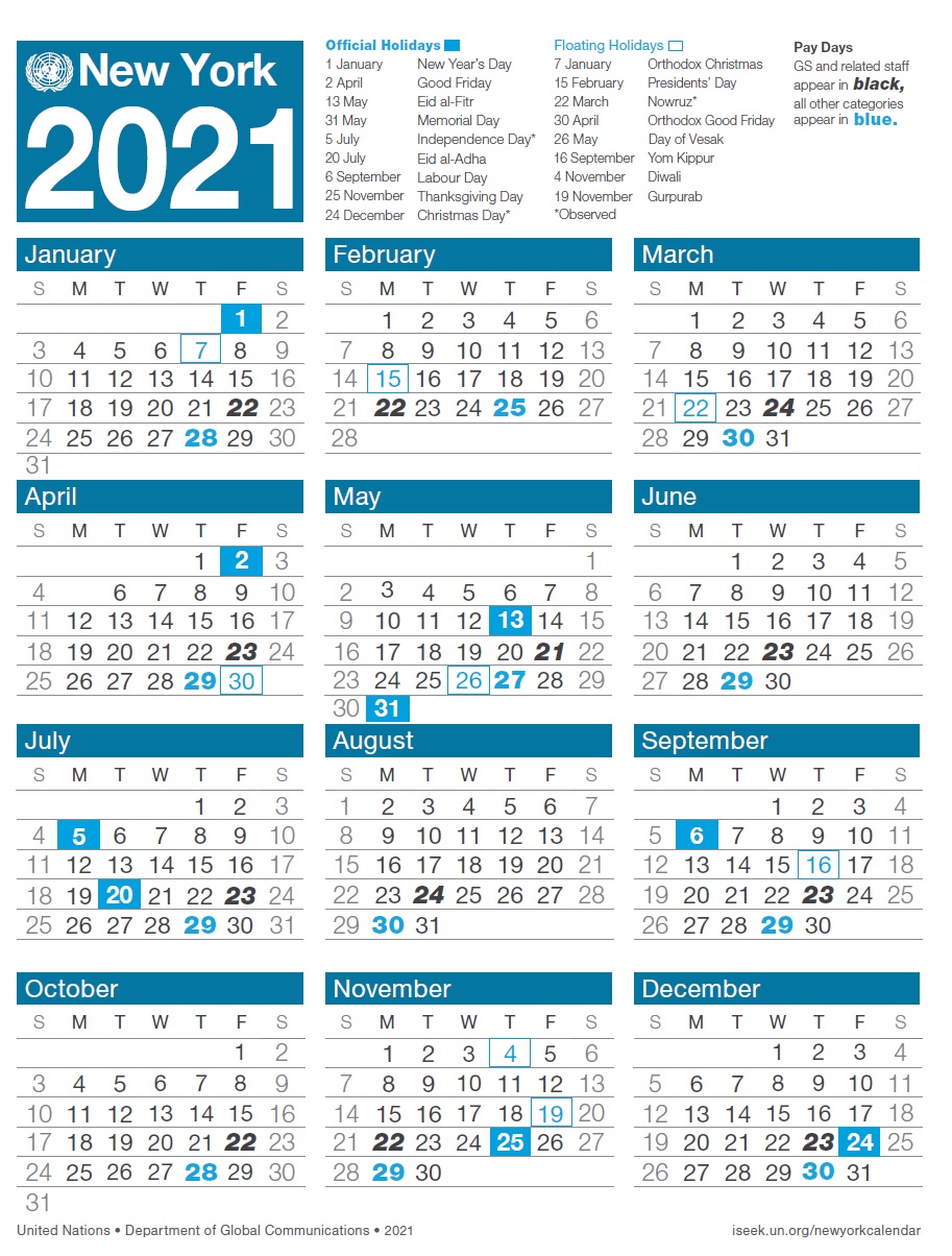 ASSOCIATION OF FORMER INTERNATIONAL CIVIL SERVANTS / NEW YORK Un New York Calendar 2025