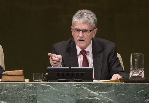 Mogens Lykketoft, President of the seventieth session of the General Assembly, delivers his concluding remarks at the close of the general debate of the seventieth session of the General Assembly.
