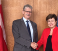 EU Mogens Lykketoft met Commissioner Gioergieva