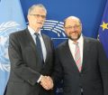 UN General Assembly President Mr. Mogens Lykketoft and Mr. Martin Schulz, President of the European Parliament.