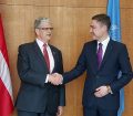 The President of the UN General Assembly H.E. Mogens Lykketoft met with the Prime Minister of Estonia, H.E. Taavi Roivas ©OPGA
