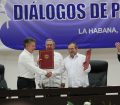 Partial signing of Colombian peace agreement in La Habana, Cuba