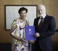 Peter Thomson, President of the seventy-first session of the General Assembly meets with Patricia Scotland QC, Commonwealth Secretary-General.