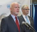 Press stakeout: The co-chairs of the UN Summit for Refugees and Migrants, PGA70 and PGA71.