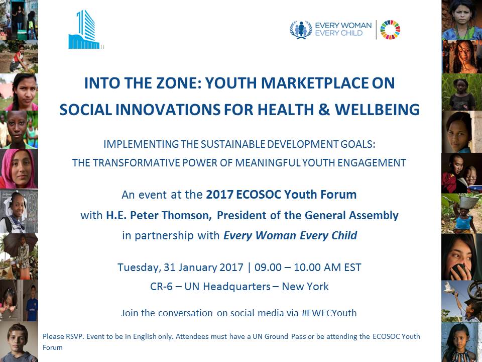 Youth Marketplace on Social Innovations for Health and Wellbeing: Implementing the Sustainable Development Goals