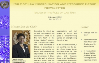 Rule of Law Coordination and Resource Group Newsletter