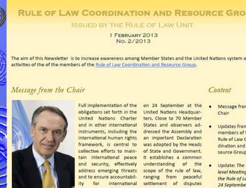 Rule of Law Coordination and Resource Group Newsletter – February 2013