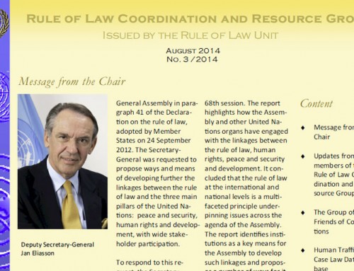Rule of Law Coordination and Resource Group Newsletter – August 2014